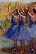 Репродукция картины "три танцовщицы в фиолетовых пачках" художника "дега эдгар"