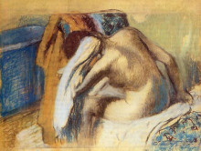 Копия картины "женщина сушит волосы" художника "дега эдгар"