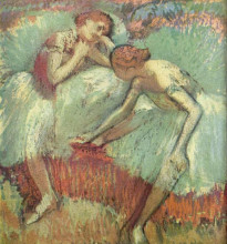 Картина "две танцовщицы отдыхают (танцовщицы в синем)" художника "дега эдгар"