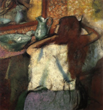 Репродукция картины "женщина за туалетом" художника "дега эдгар"