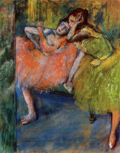Репродукция картины "две танцовщицы в фойе" художника "дега эдгар"