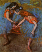 Картина "две танцовщицы в желтых корсажах" художника "дега эдгар"