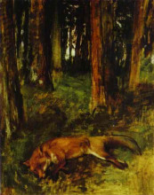Репродукция картины "мёртвая лиса в подлеске" художника "дега эдгар"