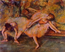 Копия картины "две танцовщицы на скамейке" художника "дега эдгар"