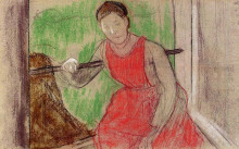 Репродукция картины "женщина у окна" художника "дега эдгар"