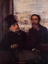 Копия картины "автопортрет с эваристом де валерне" художника "дега эдгар"