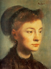 Репродукция картины "голова молодой женщины" художника "дега эдгар"