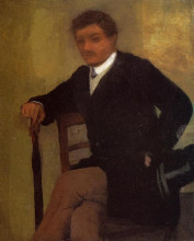 Репродукция картины "сидящий мужчина в пиджаке и с зонтом" художника "дега эдгар"
