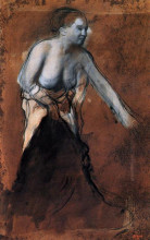 Репродукция картины "стоящая женщина с обнаженным торсом" художника "дега эдгар"