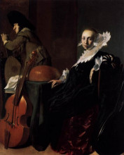 Копия картины "a gentleman and a lady with musical instruments" художника "дейстер виллем корнелис"