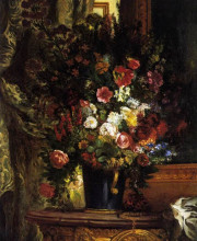 Картина "ваза с цветами на консоли" художника "делакруа эжен"
