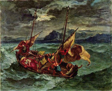 Копия картины "христос в галилейском море" художника "делакруа эжен"