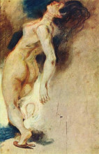 Репродукция картины "обнаженная, убитая сзади" художника "делакруа эжен"