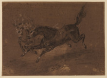 Картина "бегущие лошади" художника "делакруа эжен"