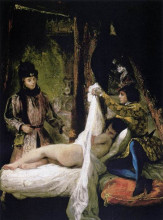 Репродукция картины "герцог орлеанский показывает любовницу герцогу бургундскому" художника "делакруа эжен"