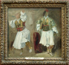 Копия картины "два ракурса костюма сулиотов" художника "делакруа эжен"