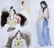 Копия картины "марокканские женщины" художника "делакруа эжен"