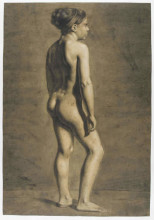 Репродукция картины "рисунок молодой женщины" художника "делакруа эжен"