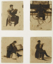 Копия картины "четыре ракурса сидящего человека" художника "делакруа эжен"