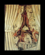 Копия картины "window, eiffel tower" художника "делоне робер"
