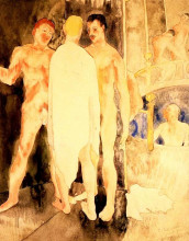 Картина "turkish bath with self portrait" художника "демут чарльз"