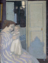 Репродукция картины "mother and child" художника "дени морис"