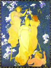 Картина "the ladder in the foliage" художника "дени морис"