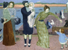 Копия картины "parisians at the seaside, evening" художника "дени морис"