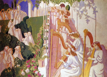 Репродукция картины "procession de fete dieu" художника "дени морис"