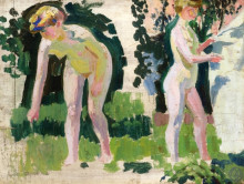 Репродукция картины "two studies of a nude outdoors" художника "дени морис"