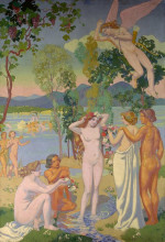 Репродукция картины "panel 1. eros is struck by psyche&#39;s beauty" художника "дени морис"