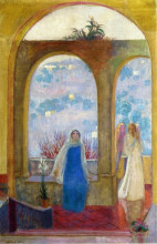 Картина "the annunciation under the arch with lilies" художника "дени морис"