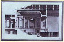 Картина "design of the hermitage theater in st. petersburg (section)" художника "джакомо кваренги"