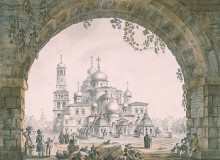 Картина "view of the new jerusalem monastery near moscow" художника "джакомо кваренги"