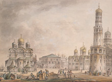 Репродукция картины "cathedral square of the moscow kremlin" художника "джакомо кваренги"