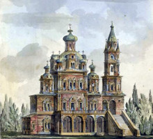 Репродукция картины "church of the assumption on pokrovka" художника "джакомо кваренги"