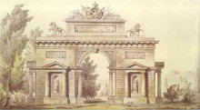 Репродукция картины "design of a triumphal arch" художника "джакомо кваренги"