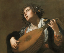 Копия картины "woman playing a lute" художника "джентилески артемизия"