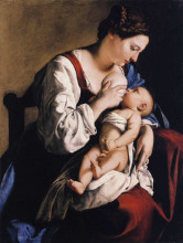Репродукция картины "madonna and child" художника "джентилески орацио"