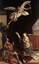 Копия картины "saints cecilia, valerianus and tiburtius" художника "джентилески орацио"
