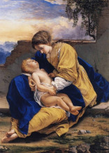 Копия картины "madonna and child in a landscape" художника "джентилески орацио"