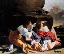 Картина "lot and his daughters" художника "джентилески орацио"