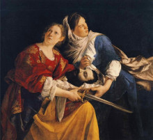 Картина "judith and her maidservant with the head of holofernes" художника "джентилески орацио"