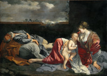 Картина "rest on the flight to egypt" художника "джентилески орацио"
