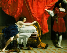 Репродукция картины "joseph and potiphar&#39;s wife" художника "джентилески орацио"
