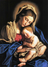Репродукция картины "madonna with child" художника "джентилески орацио"
