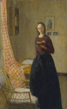 Репродукция картины "a lady reading" художника "джон гвен"