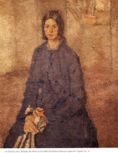 Репродукция картины "girl holding a rose" художника "джон гвен"