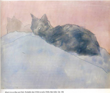 Картина "black cat on blue and pink" художника "джон гвен"