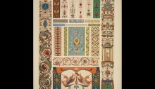 Картина "italian ornament no. 1. pilasters and ornaments from the loggie of the vatican, reduced from the full size paintings at marlborough house" художника "джонс оуэн"
